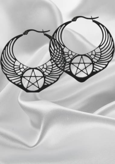  Winged Pentagram Earrings